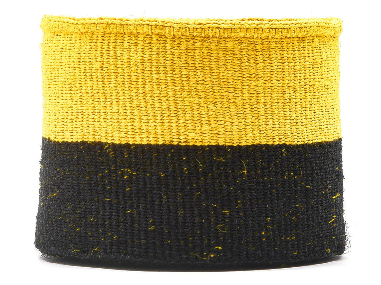 NYUKI: Black & Yellow Duo Colour Block Woven Basket: Yellow / S / Colour Block
