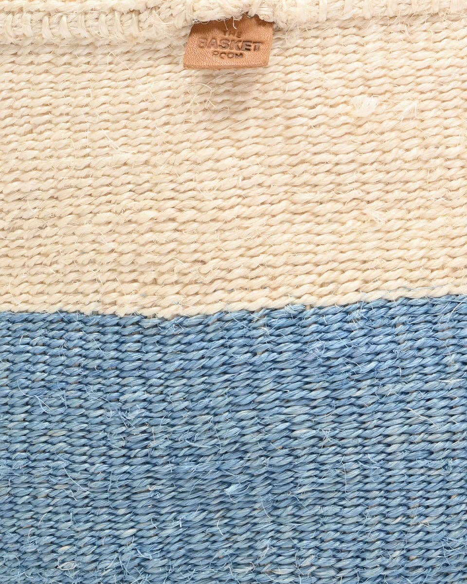 MKOA: Sky Blue Colour Block Woven Basket: Blue / M / Colour Block