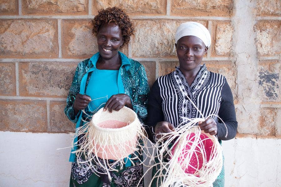 NYUKI: Black & Yellow Duo Colour Block Woven Basket: Yellow / S / Colour Block