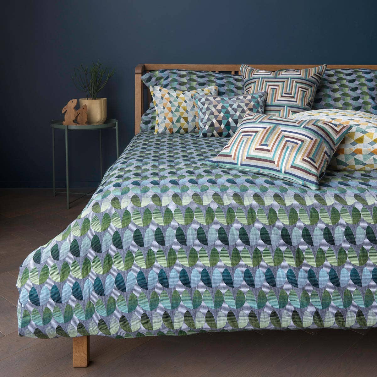 Rectangle Pillow Orange & Green Velvet | Marvin Chartreuse