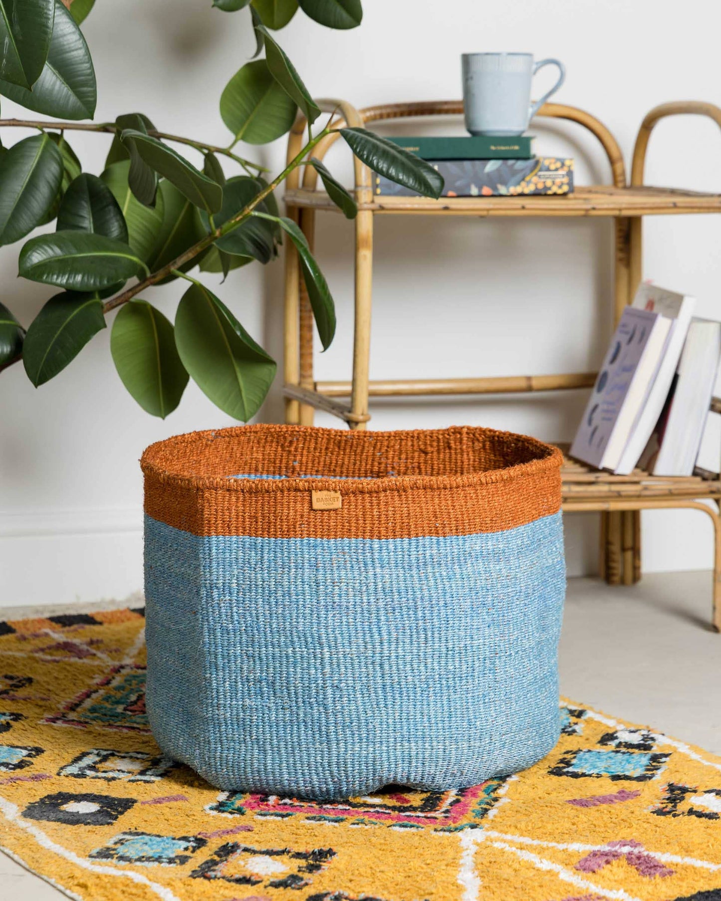 MFUPI: XL Orange & Blue Storage Basket: Blue / XL / Colour Block