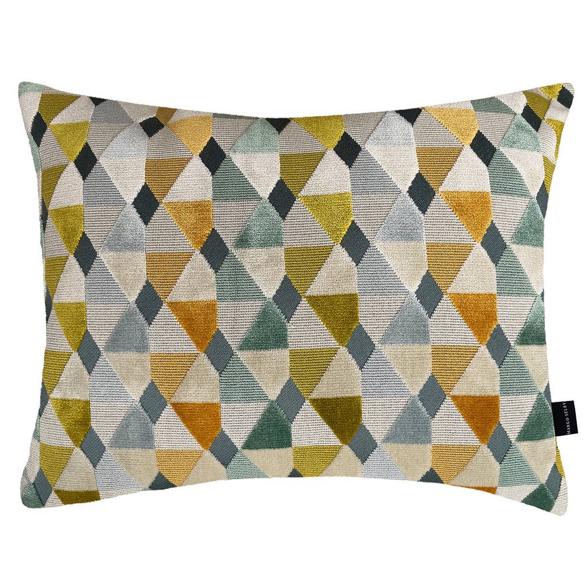 Rectangle Pillow Orange & Green Velvet | Marvin Chartreuse