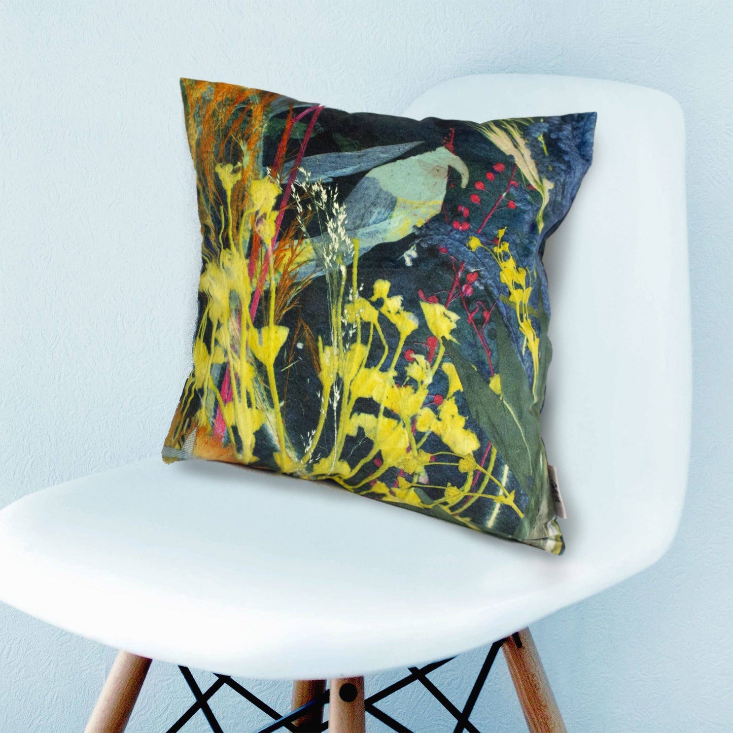 Aqua Magna One Teal and Yellow Cushion