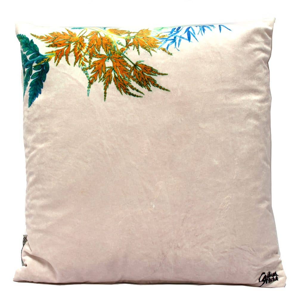 Forage Two Blue and Green Fern Cushion: 45cm