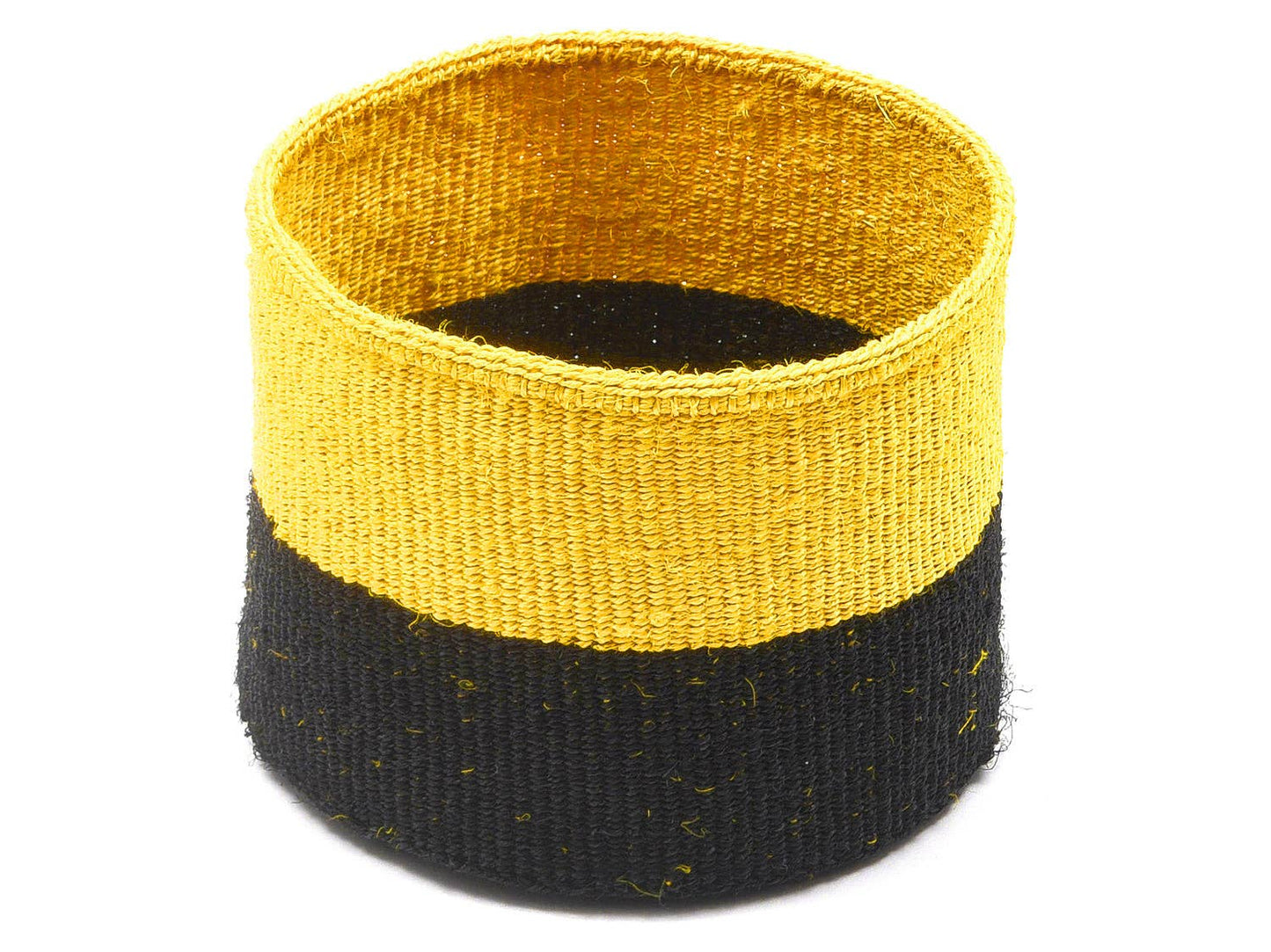 NYUKI: Black & Yellow Duo Colour Block Woven Basket: Yellow / S / Colour Block