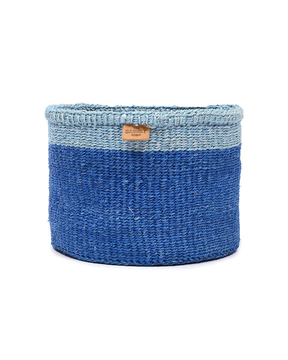 TOFAUTI: Two Blue Duo Colour Block Woven Basket: Blue / XS / Colour Block
