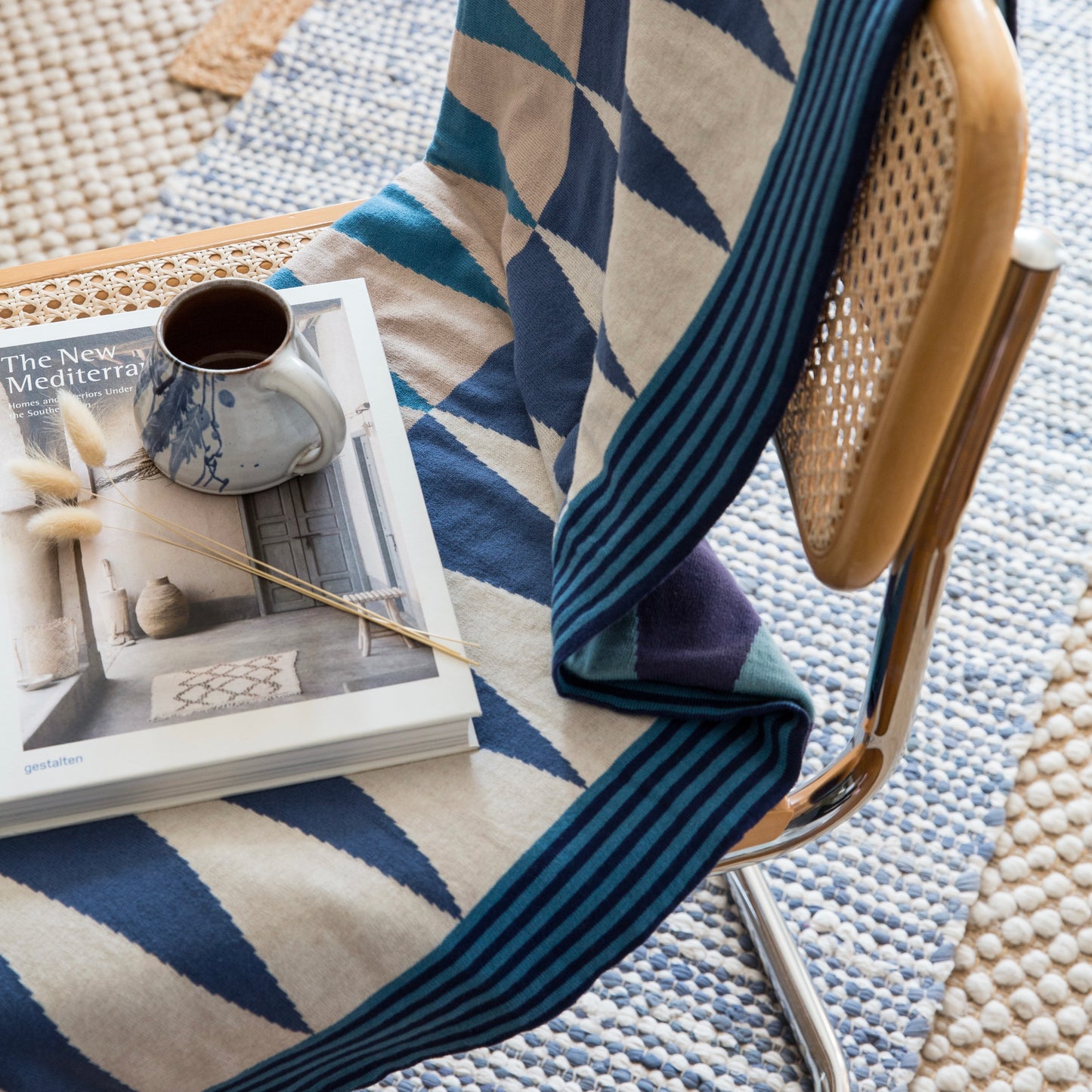 Oliver Funky Doris Knit Blanket Blue
