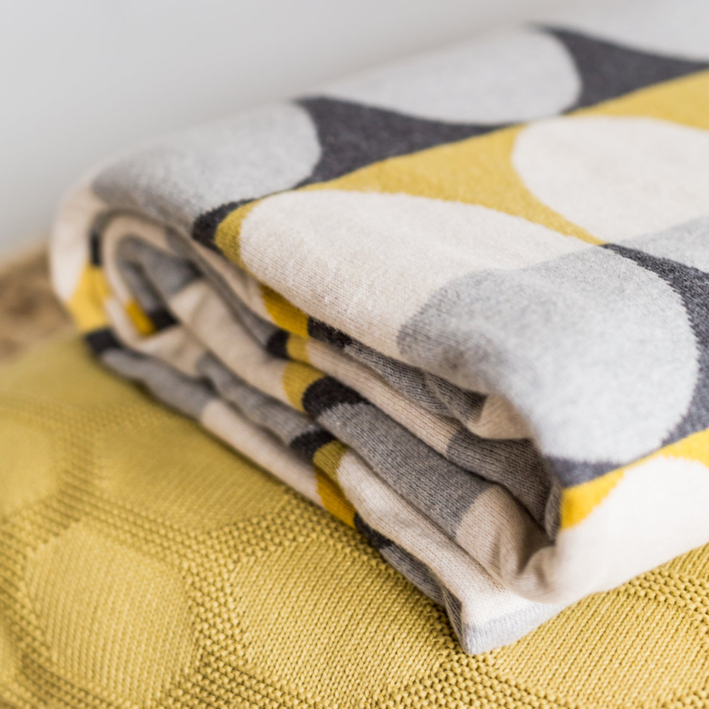 Olivia Funky Doris Knit Blanket Yellow