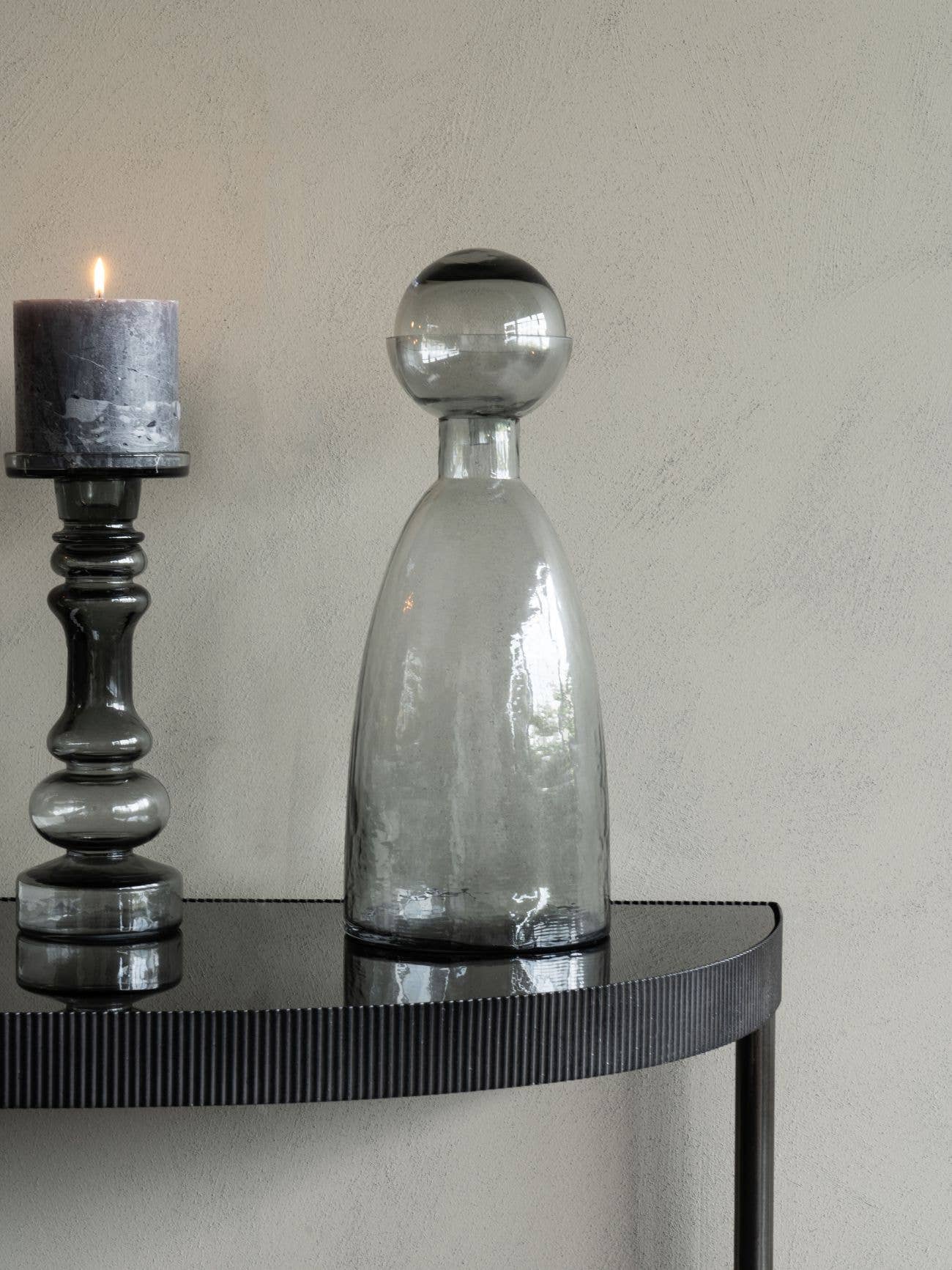 Vitrum Smoked Bottle Vase 43cm