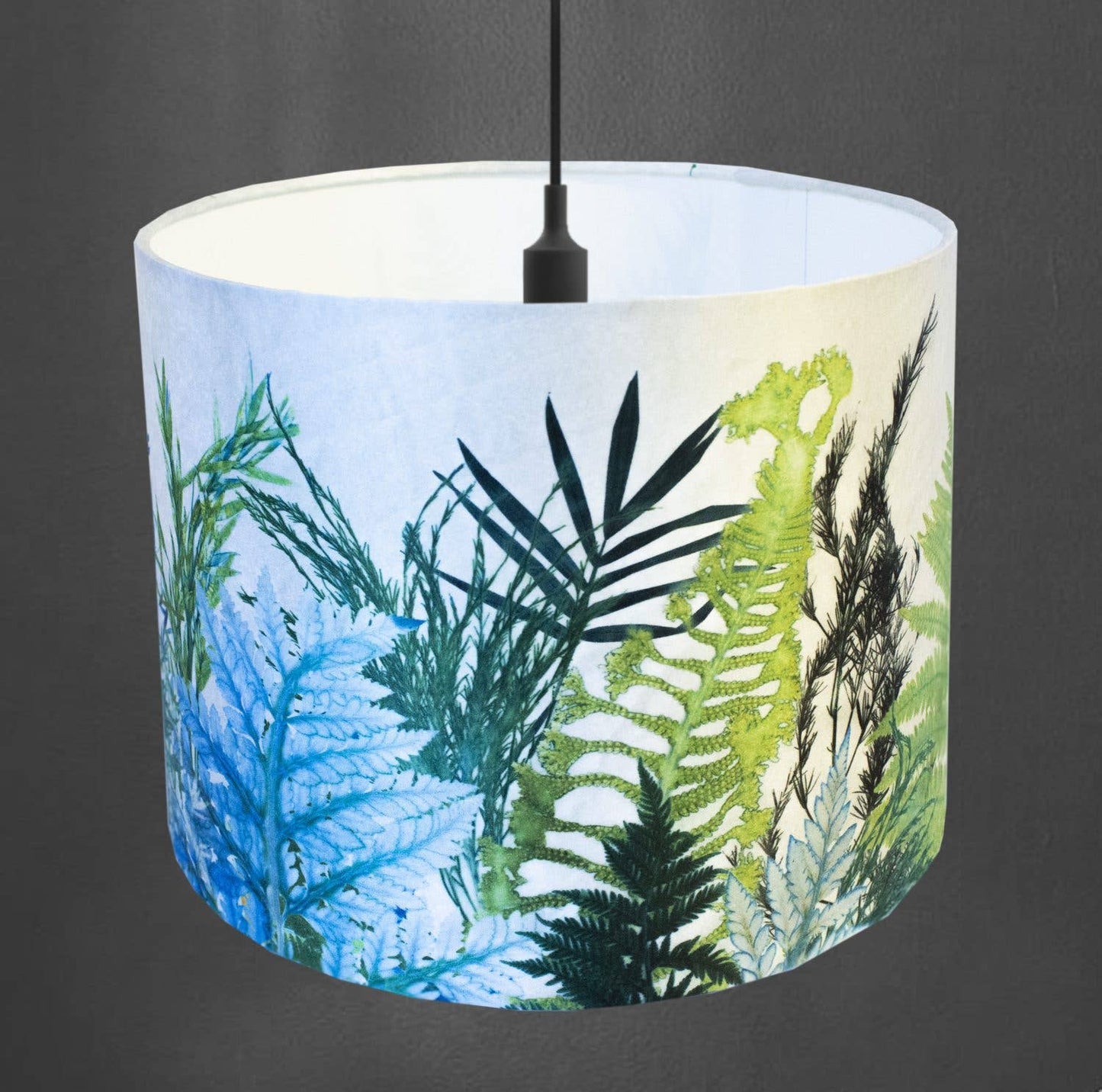 Forage Green & White Lampshade