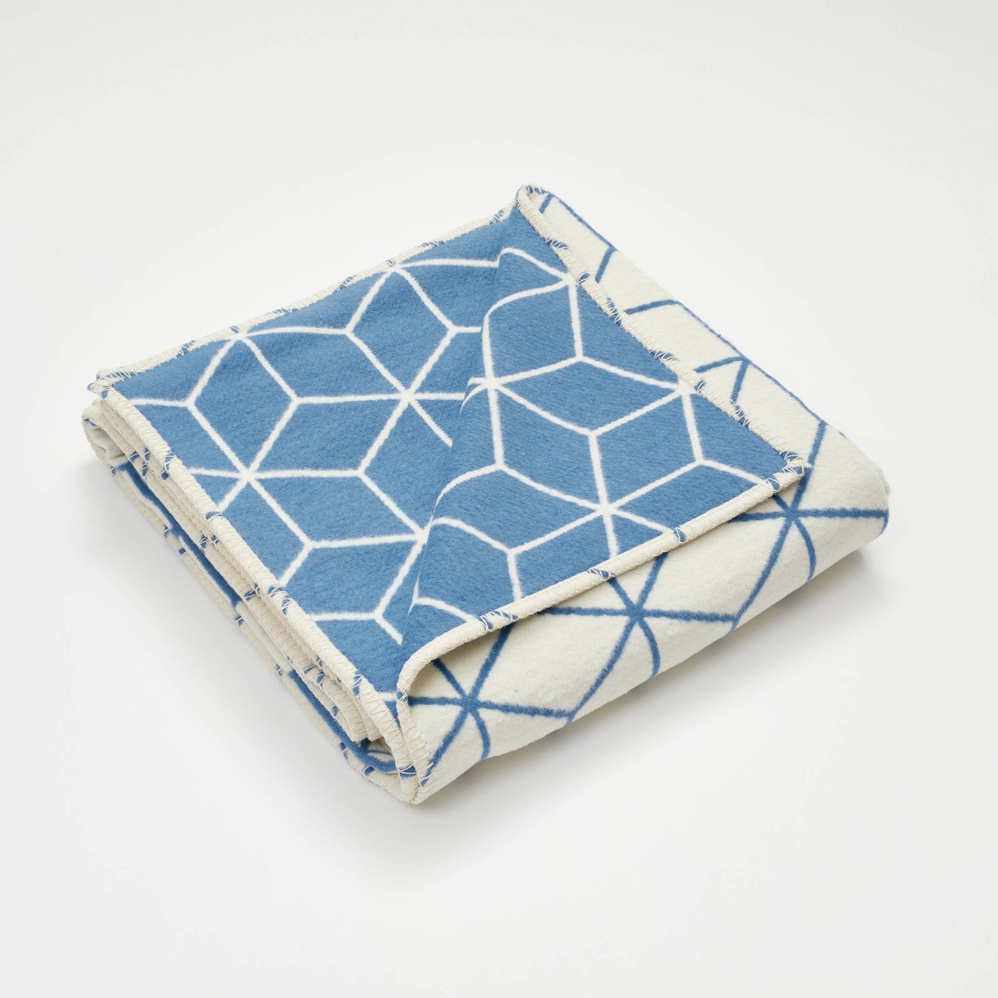 New Blue Geometric Recycled Cotton Blanket