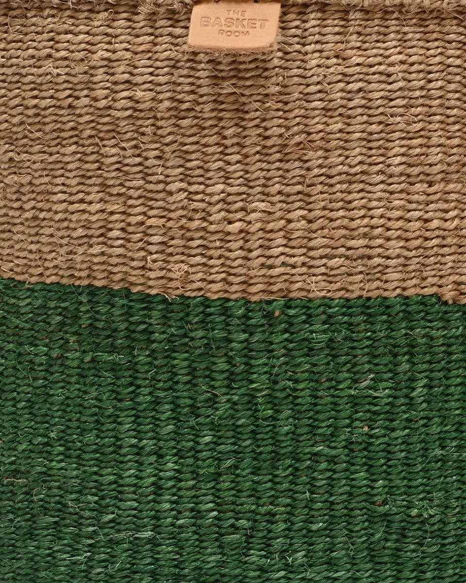 UMA: Green & Brown Duo Colour Block Woven Basket: Green / XS / Colour Block