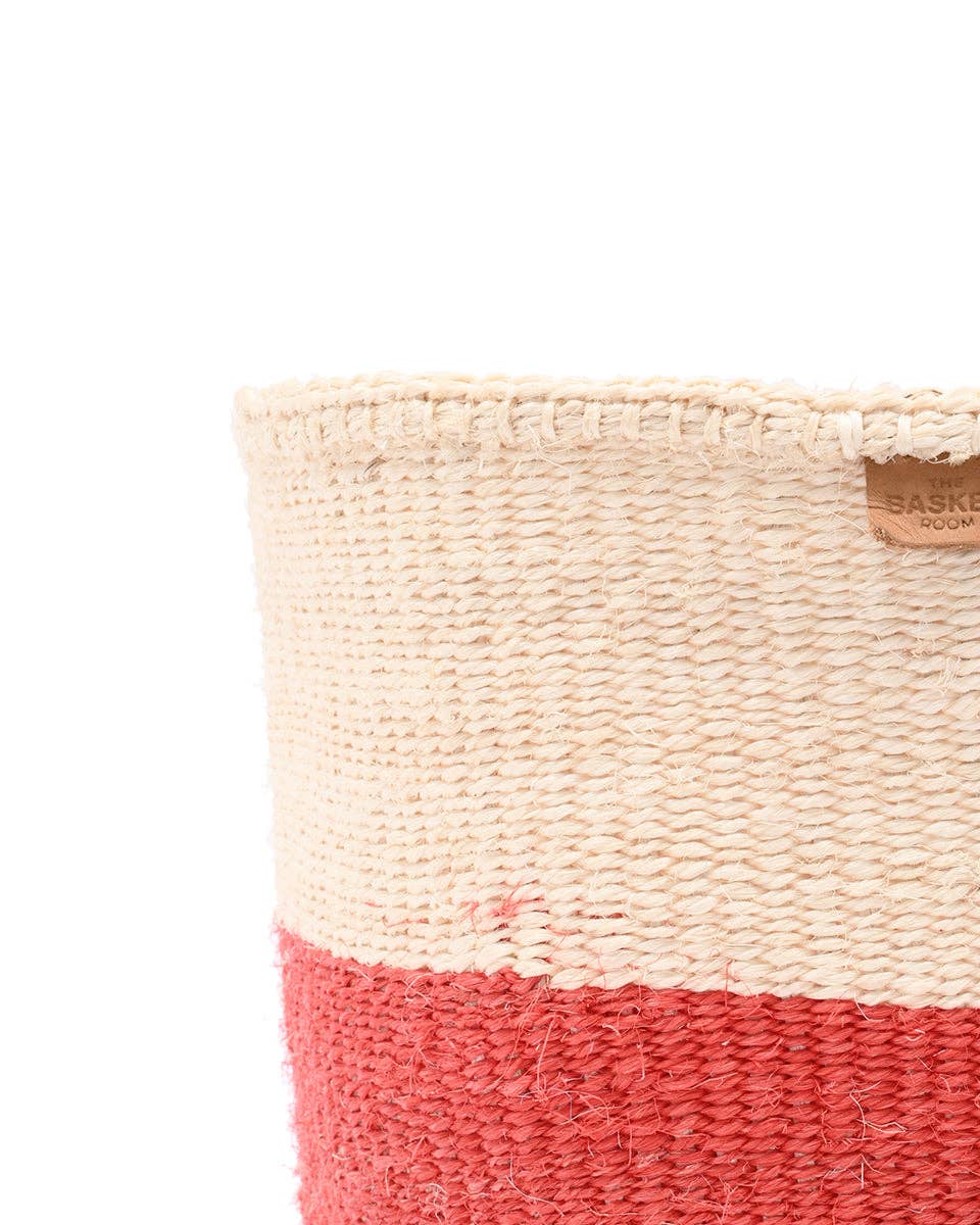 TANGU: Red Colour Block Woven Basket: Red / S / Colour Block