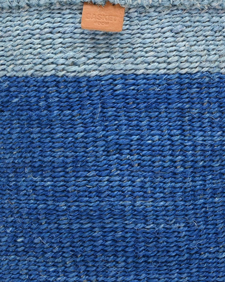 TOFAUTI: Two Blue Duo Colour Block Woven Basket: Blue / XS / Colour Block