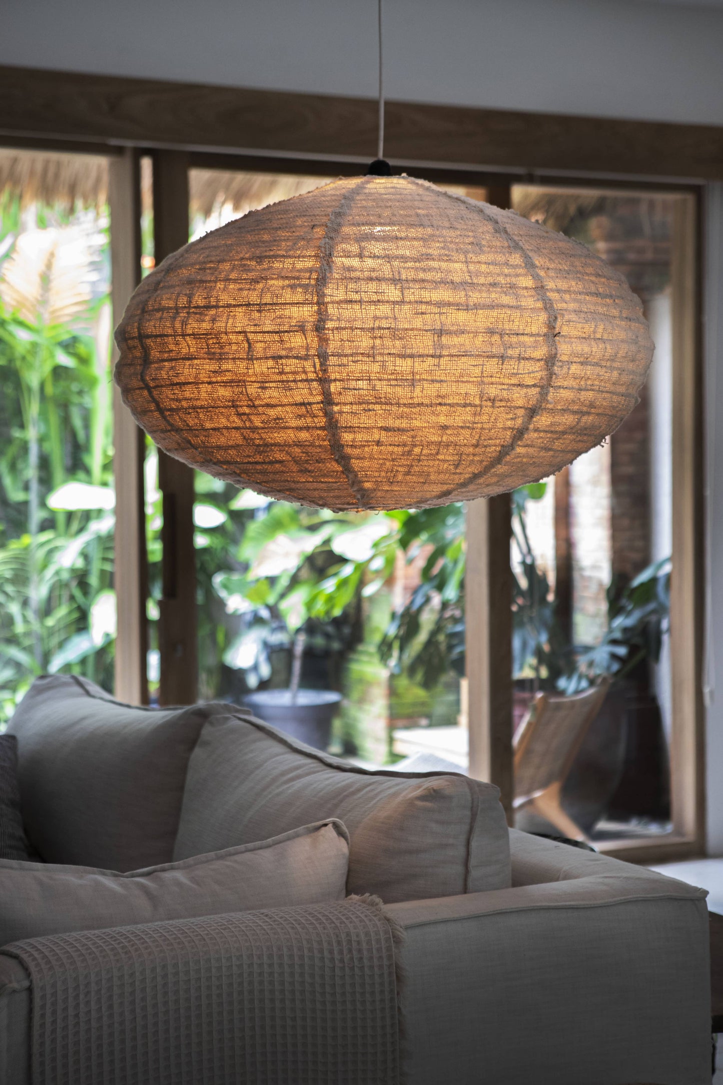 Oslo Woven Cotton Light Shade: Natural / Woven Cotton / Dome 60cm