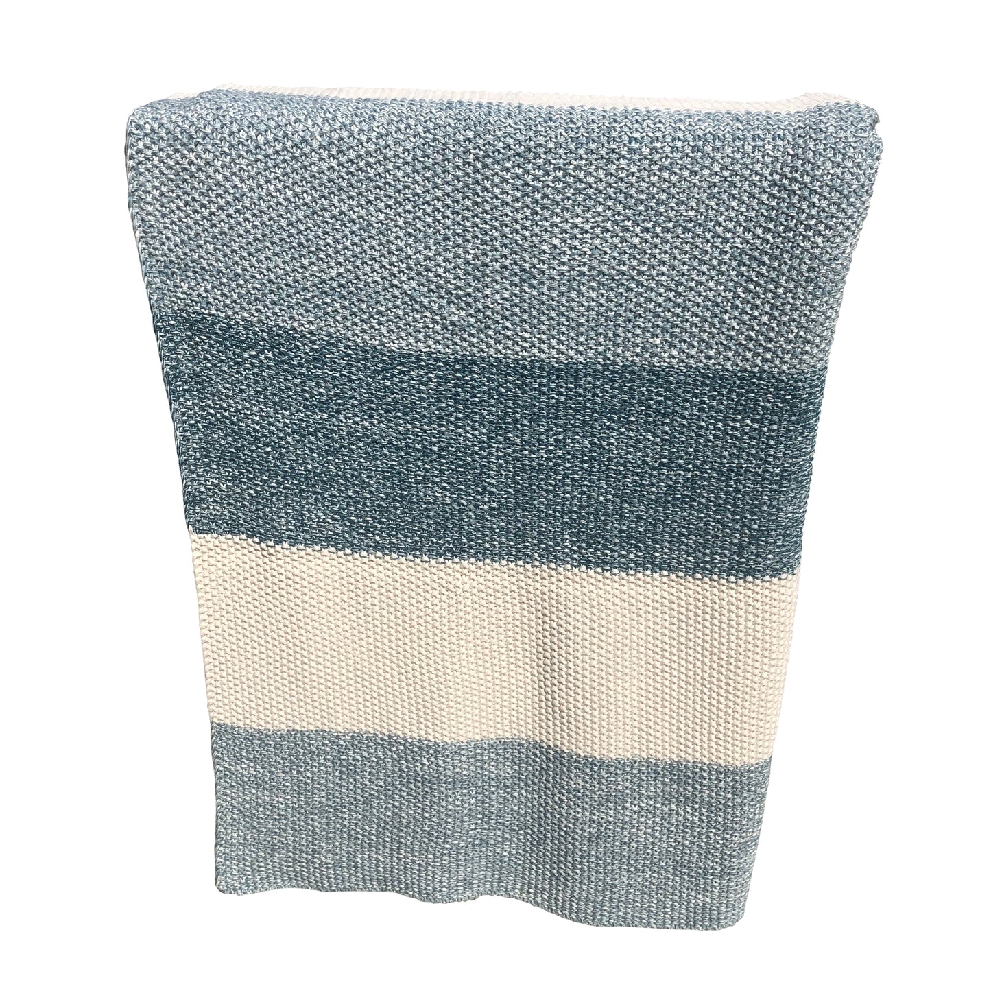 Striped Throw in Blue Heather