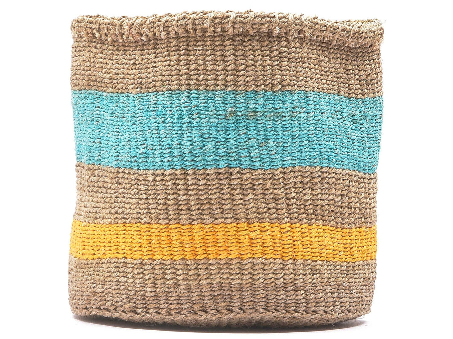 LIWALO: Orange & Turquoise Woven Storage Basket L