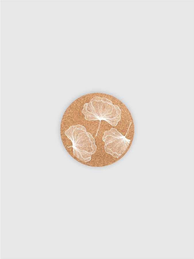 Cork Ethos Round Cork Coaster - Floral Lace