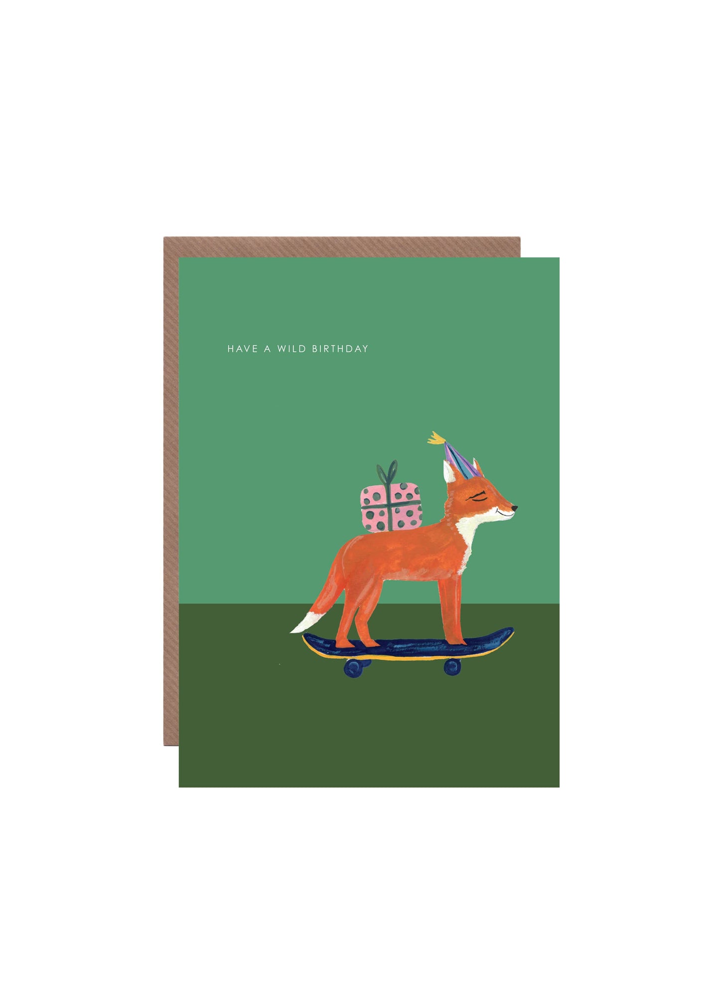 Fox on Skateboard Birthday Greetings Card