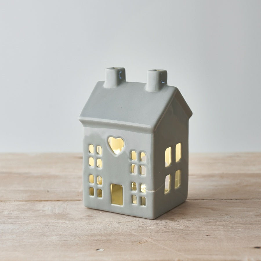 Grey House Tea Light Holder 15cm