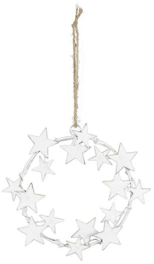 Metal Star Wreath White