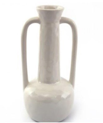 White Vase With Arch Handles 25cm