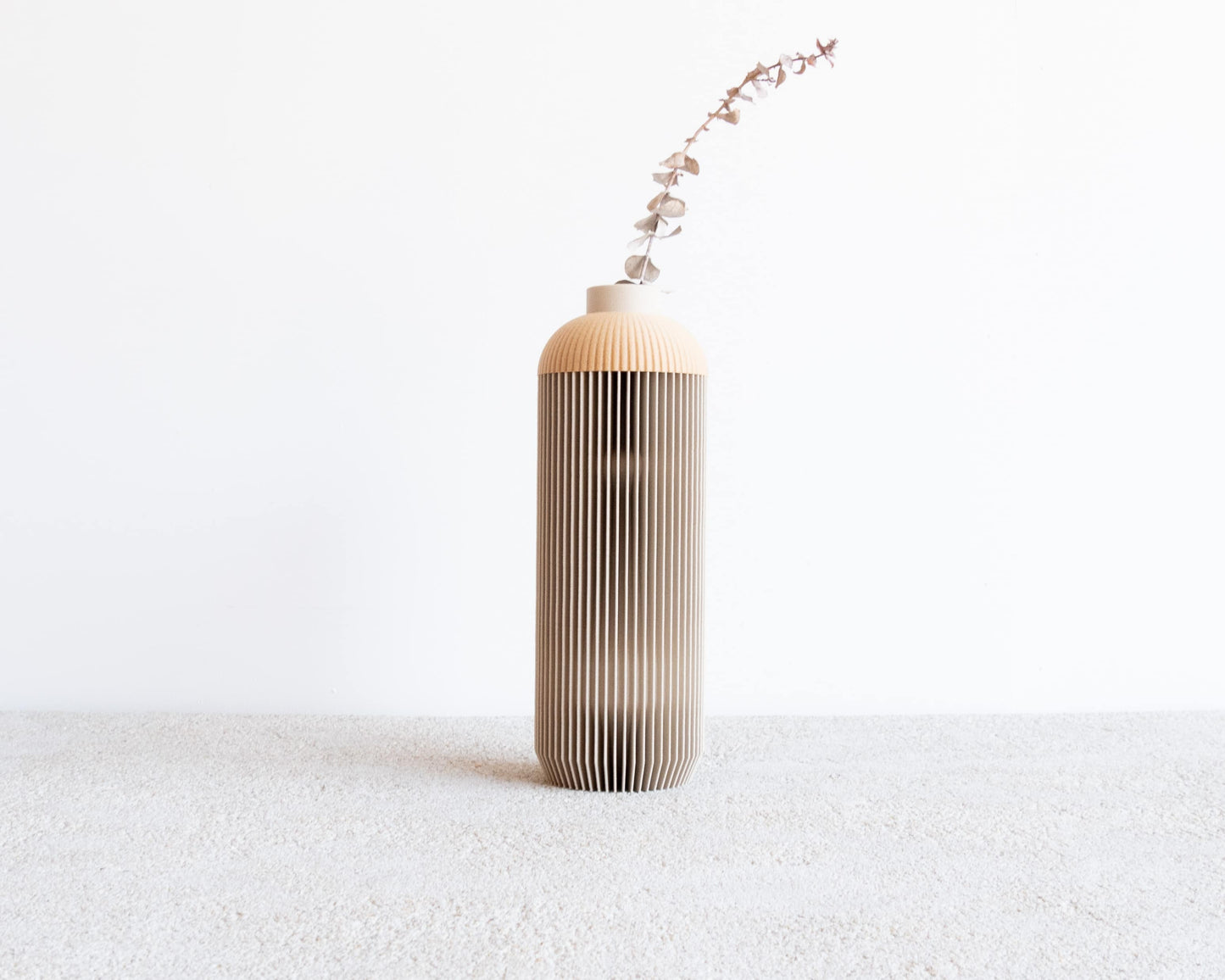 Onde Vase Natural & White