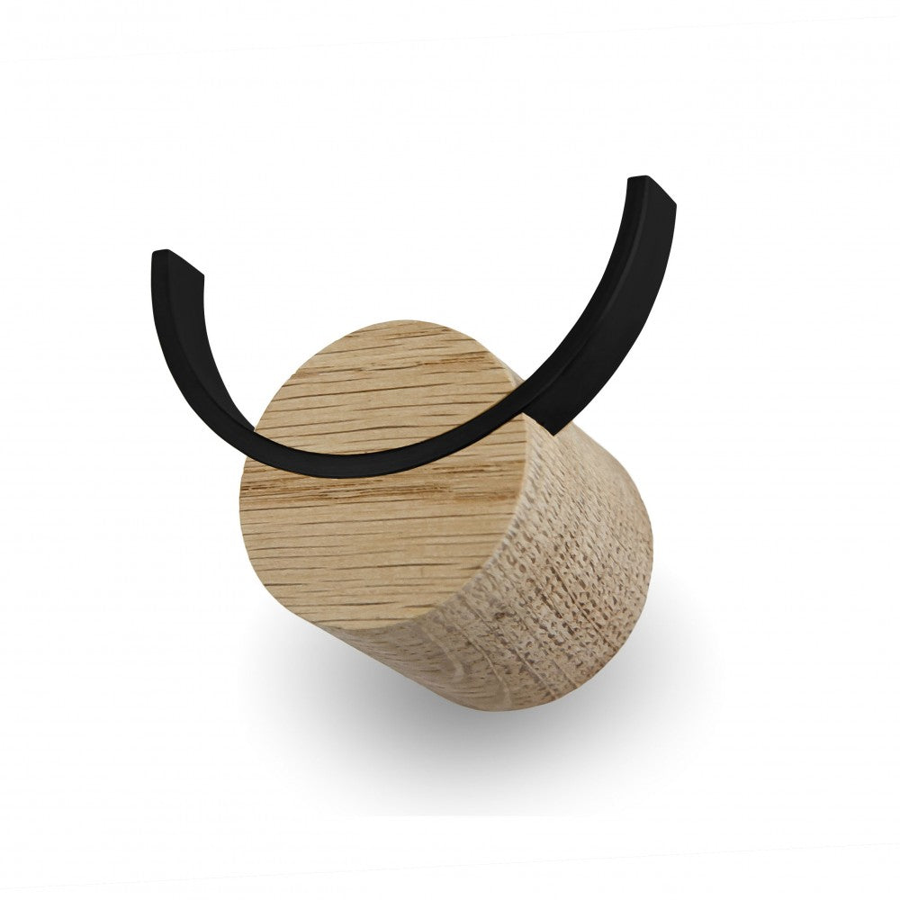 Deer Hook Black and Natural Wood