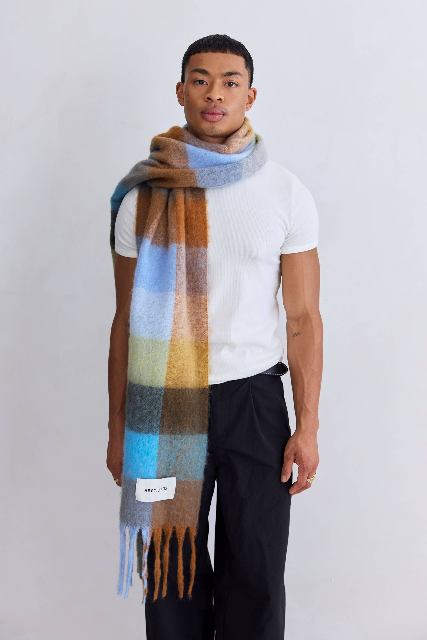 The Reykjavik Scarf - 100% Recycled - Blue/Orange - AW25