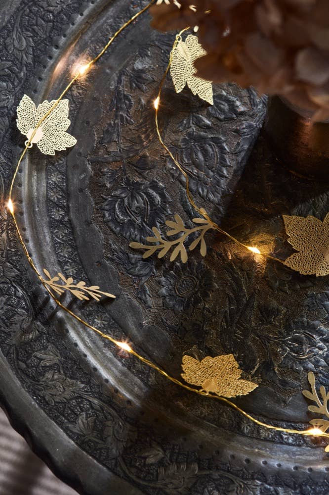 Shimmer Silver Leaf LED Wire string lights