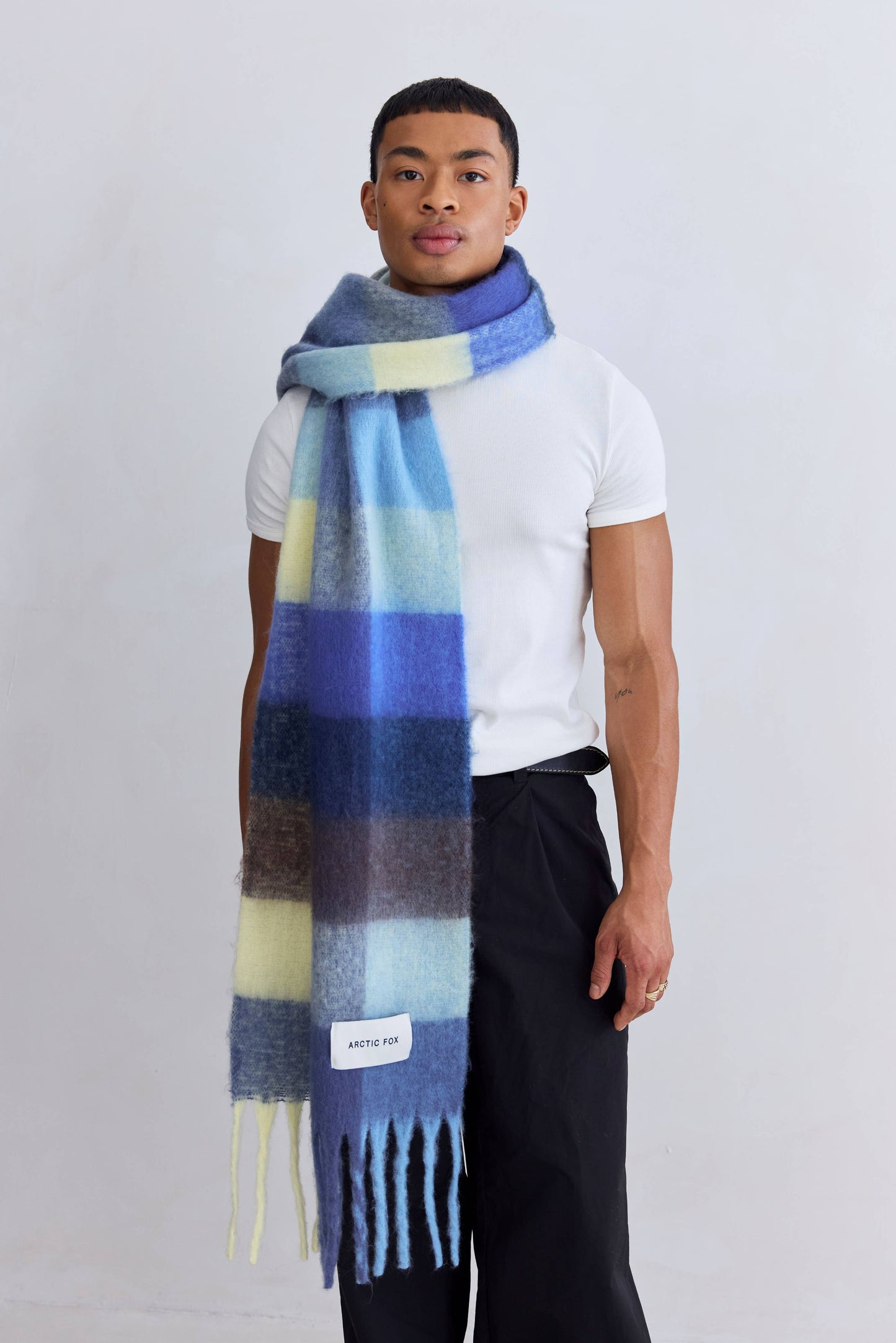 The Reykjavik Scarf - 100% Recycled - Blue Yellow - AW25
