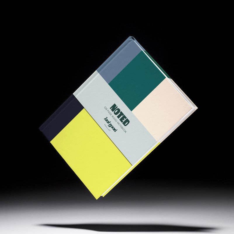 Feel Good Supplies - Colourblock A5 Hardback Notebook | Green and Grey