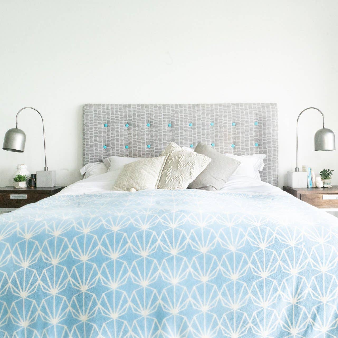 Powder Blue Shell Recycled Cotton Blanket