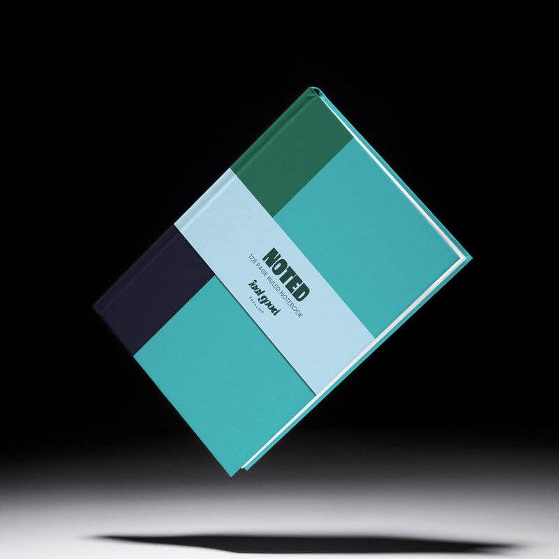 Feel Good Supplies - Colourblock A5 Hardback Notebook | Teal and green