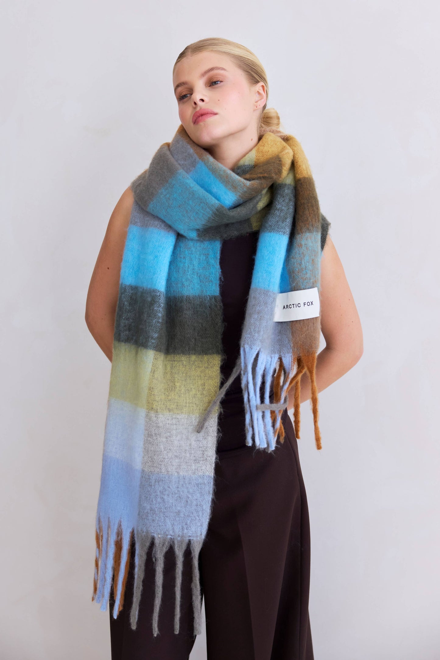 The Reykjavik Scarf - 100% Recycled - Blue/Orange - AW25