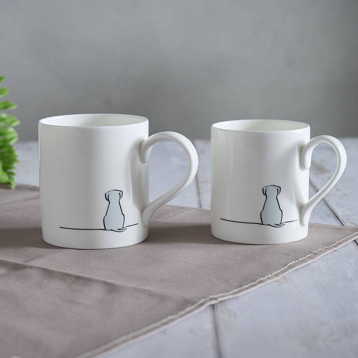 Jin Designs - Sitting Dog Mug - Light Grey Edition