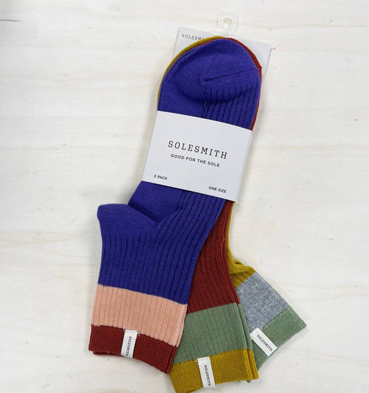 Solesmith Set of Three Autumnal Shade Ankle Socks