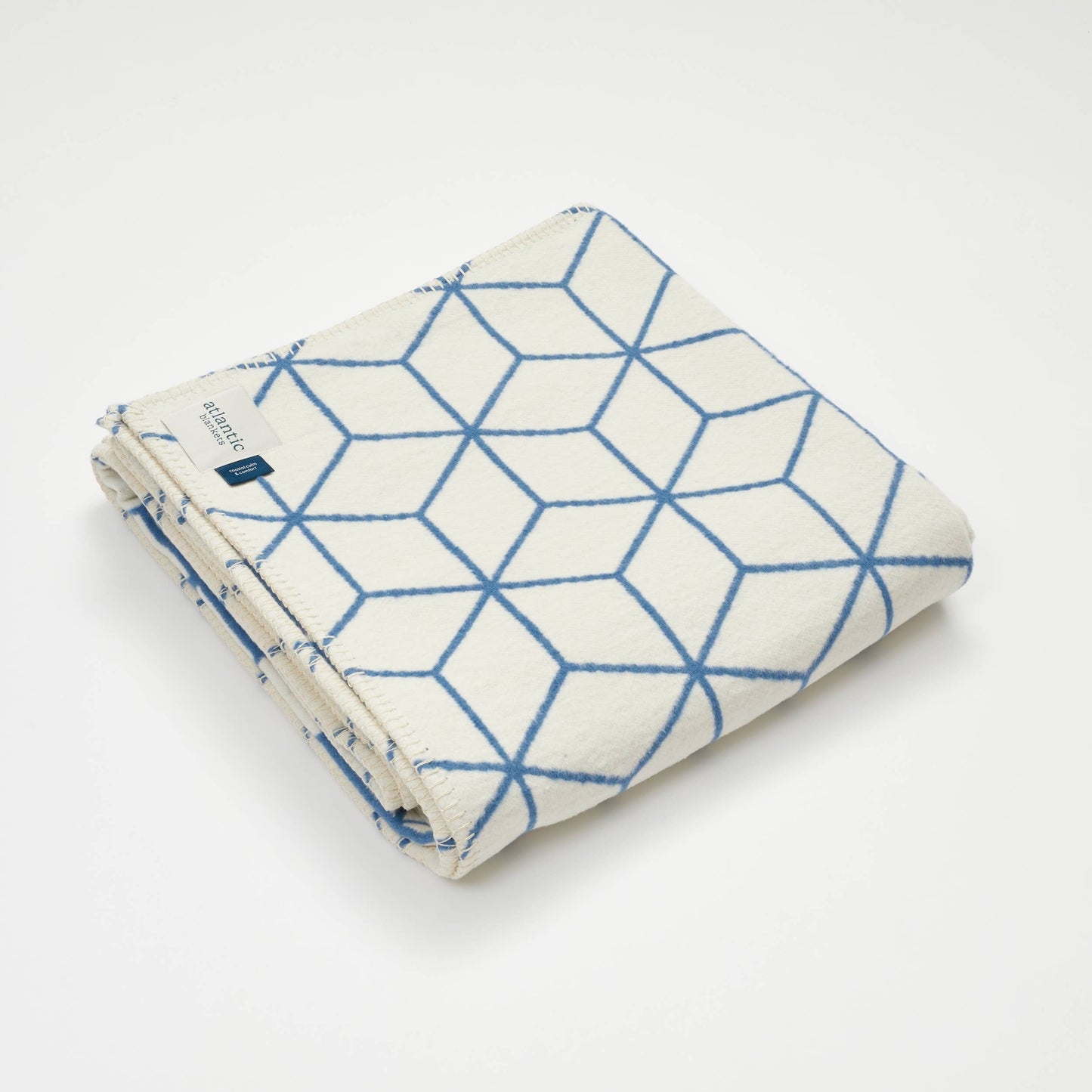 New Blue Geometric Recycled Cotton Blanket
