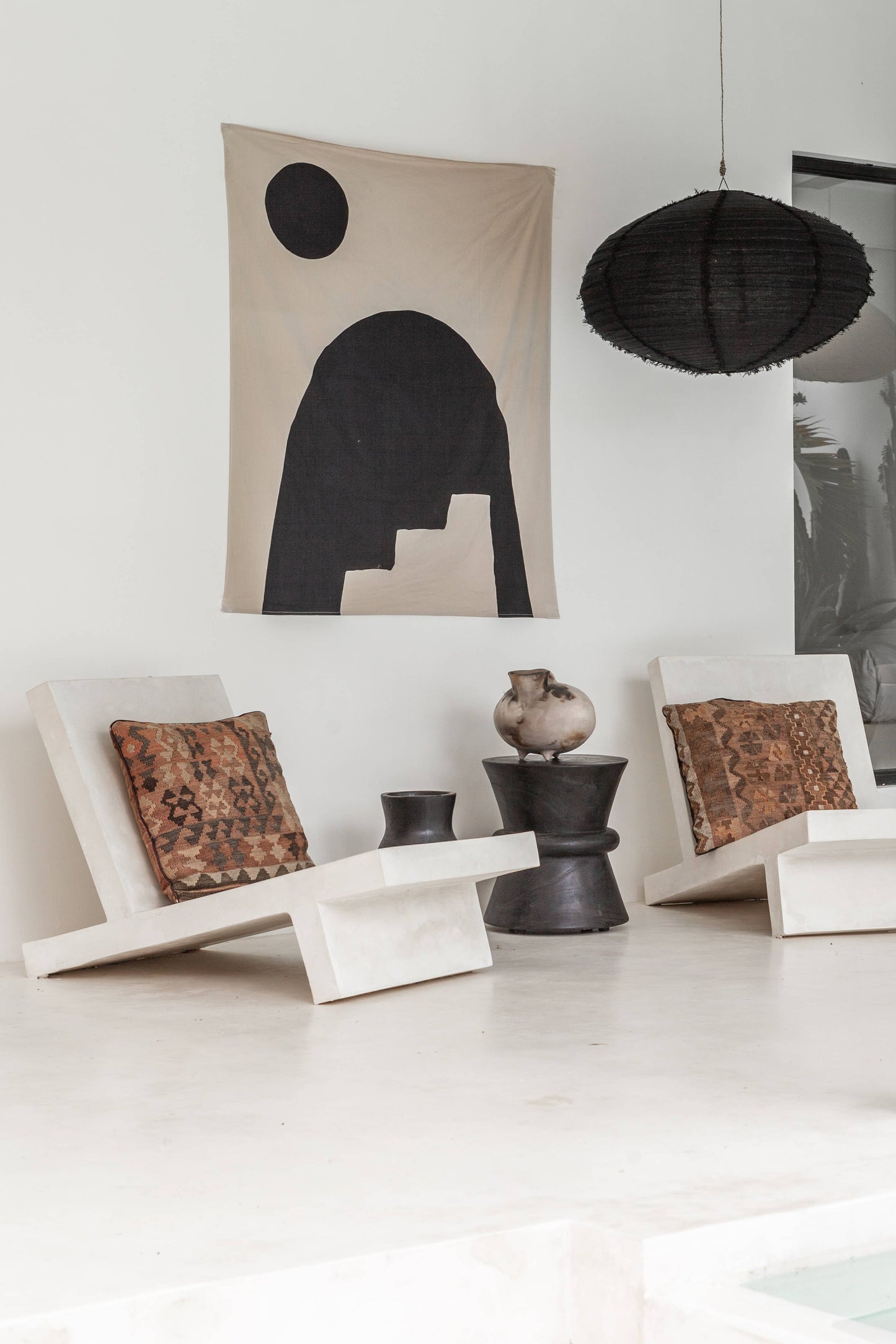 Linen Light Shade - Dome Shape: Forest / 60cm / Fringed