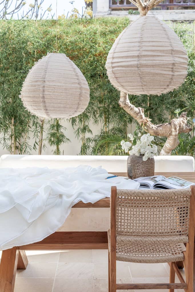 Linen Light Shade - Parlour Shape in Taupe Linen: Taupe / 35cm / Fringed