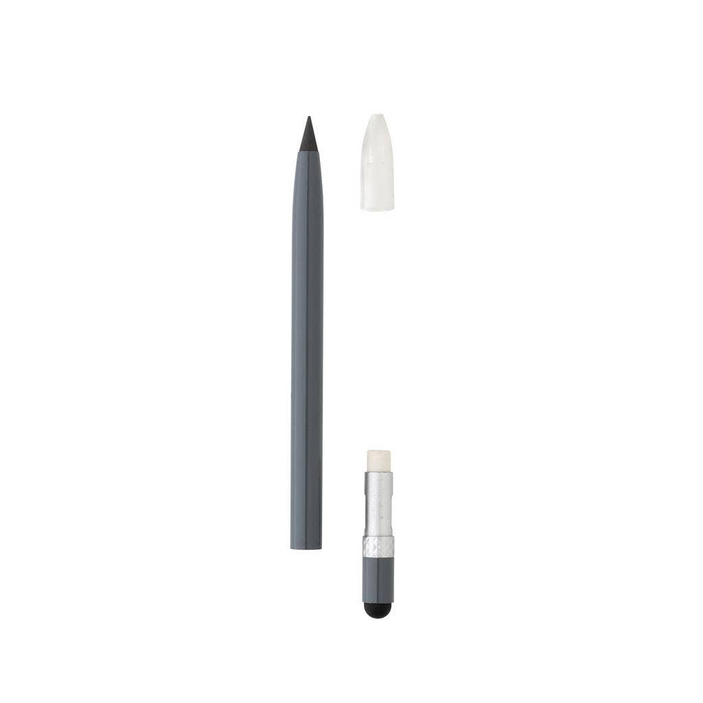 Aluminium Inkless Pen With Eraser: Black