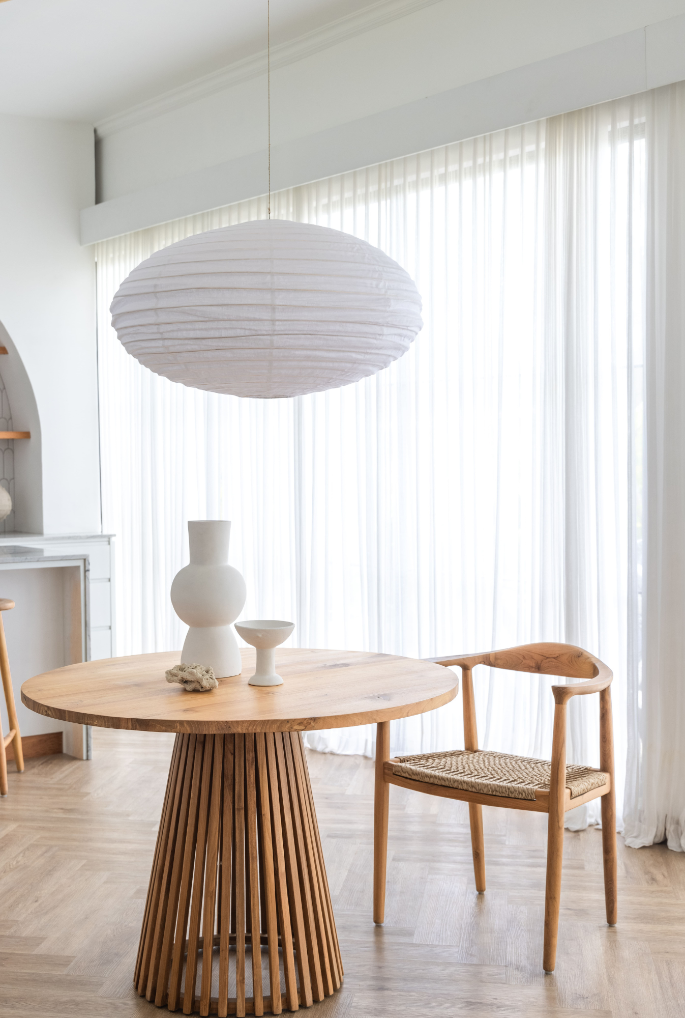 Linen Light Shade - Dome Shape: Forest / 60cm / Fringed