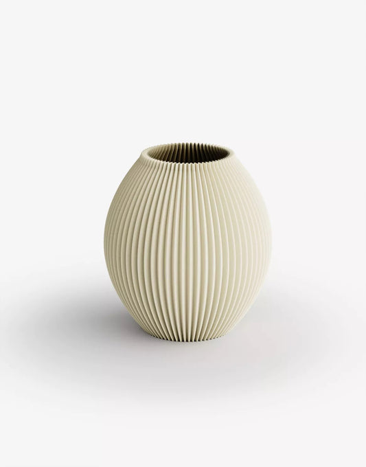 Ribbed 'Poke' vase in Dune Beige Small