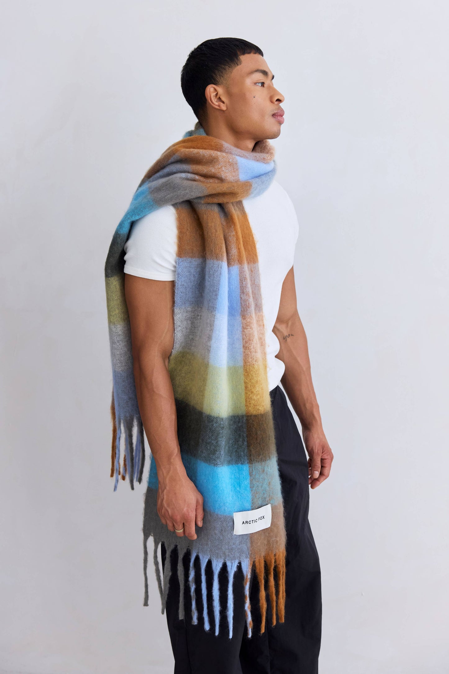 The Reykjavik Scarf - 100% Recycled - Blue/Orange - AW25