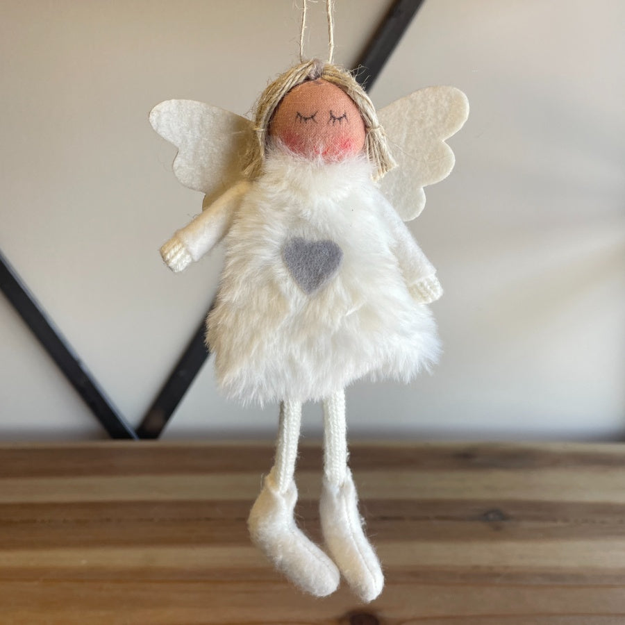 Faux Fur Hanging Angel Off White