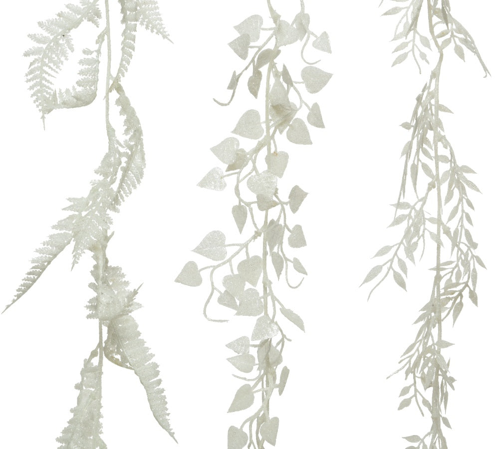 White glitter garland