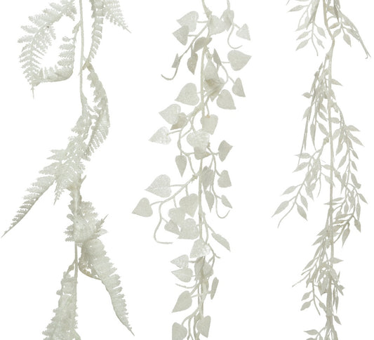 White glitter garland