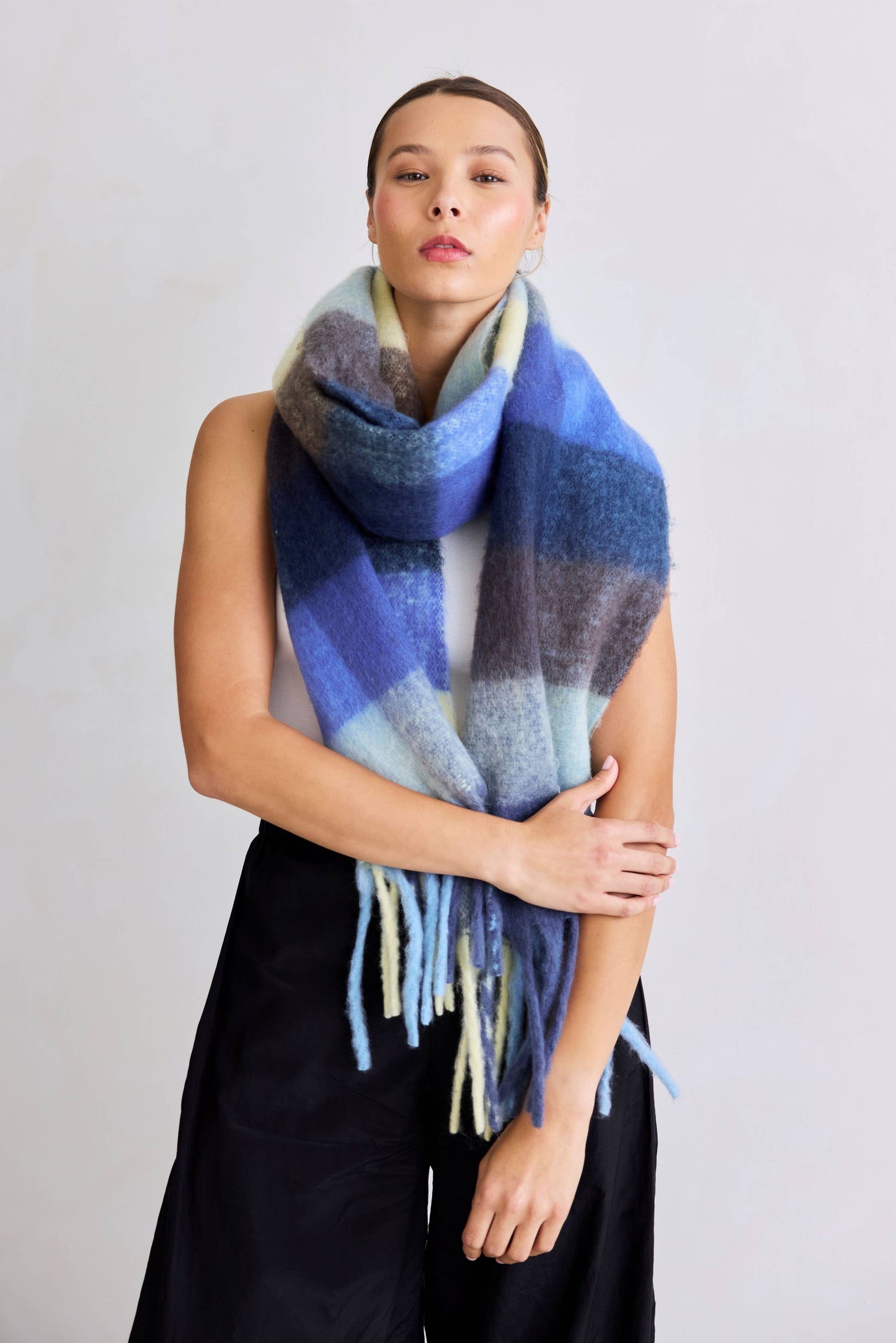The Reykjavik Scarf - 100% Recycled - Blue Yellow - AW25