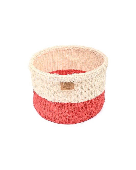 TANGU: Red Colour Block Woven Basket: Red / XS / Colour Block
