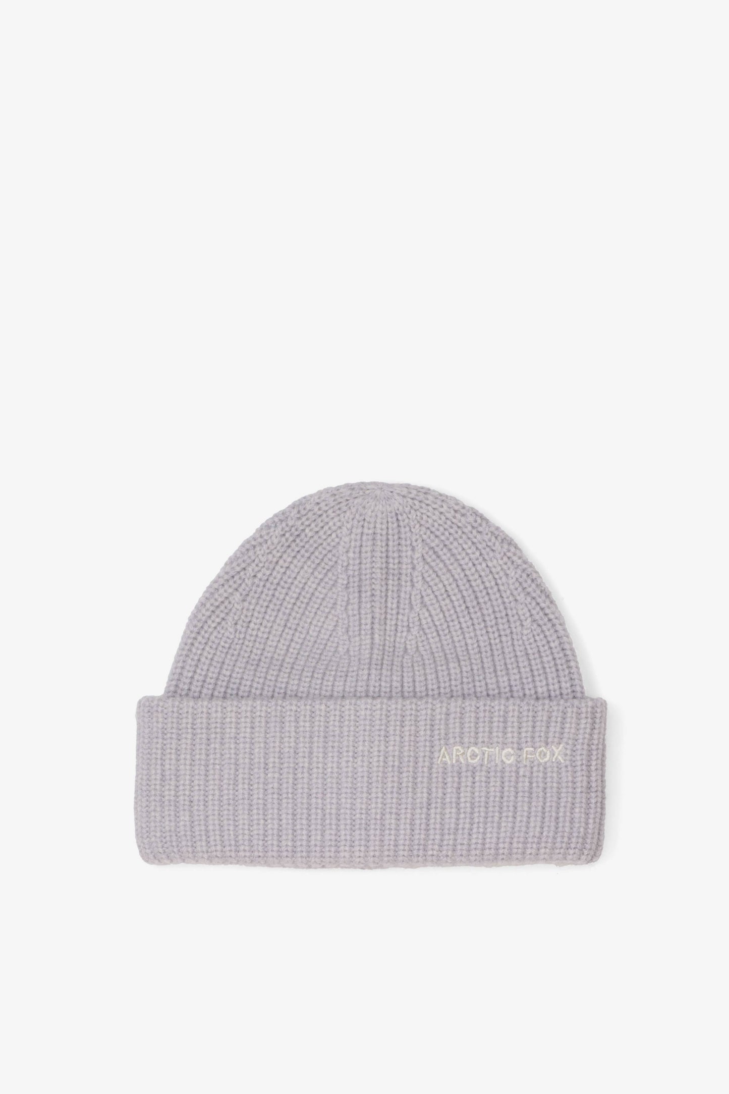 Merino Wool Embroidered Beanie - Grey Melange - AW25